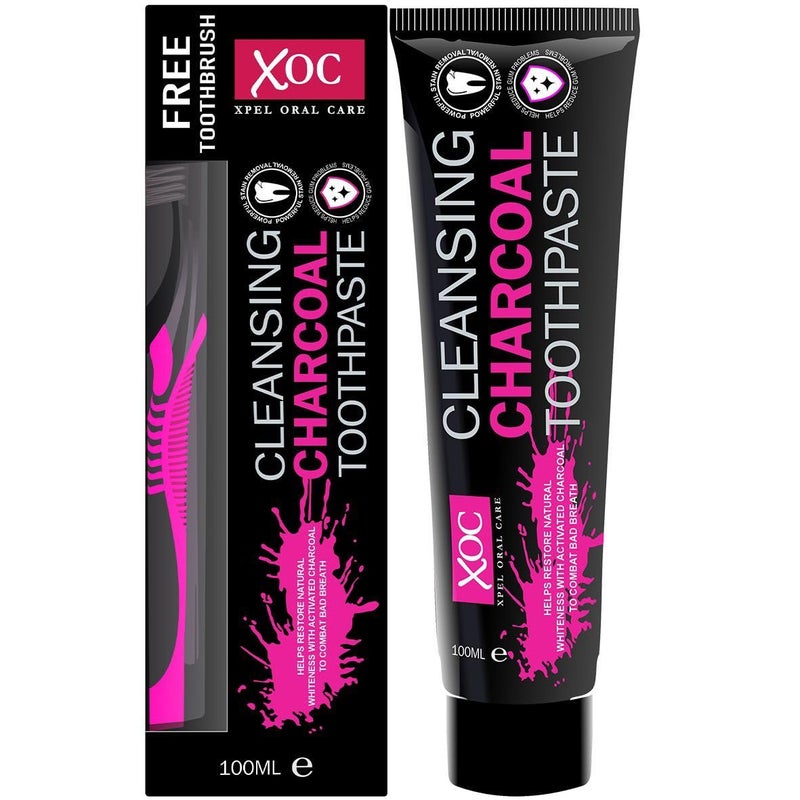 Xpel - Charcoal Tooth Paste with Brush - 100 ml - Image 1